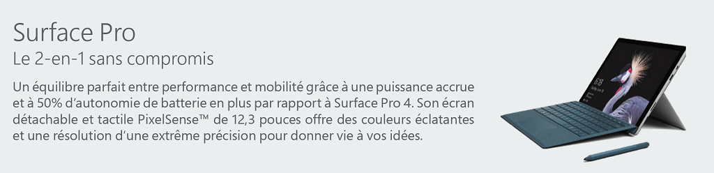 Surface Pro Le 2 en 1 sans compromis